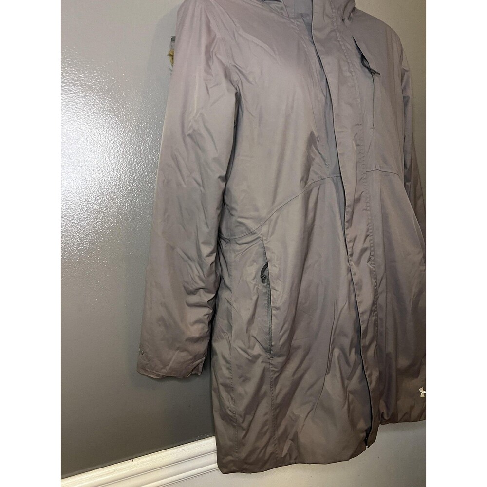 Under Armour Coat Womens Small Gray Hooded Parka Storm3 ColdGear Infrared - Picture 4 of 16